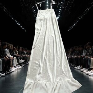 Vera Wang Sage Green Satin Slip Dress | Adjustable Straps